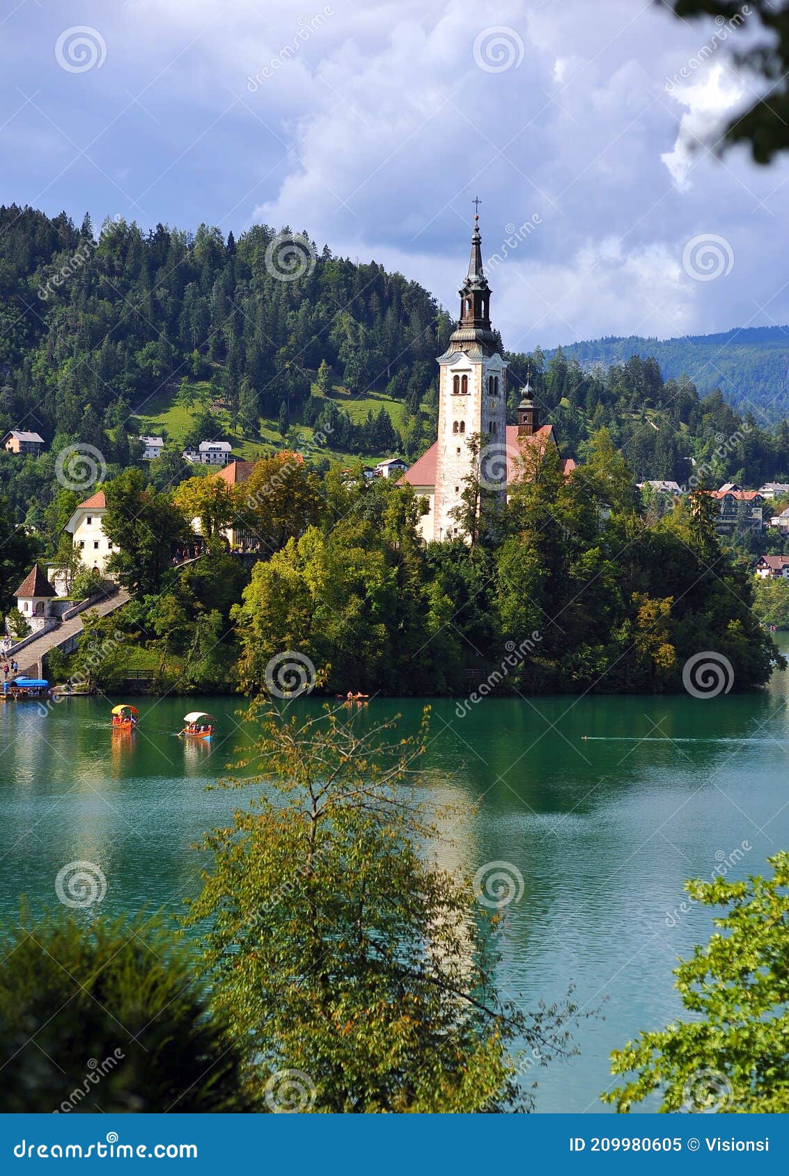 lake bled with st marys church on the small island