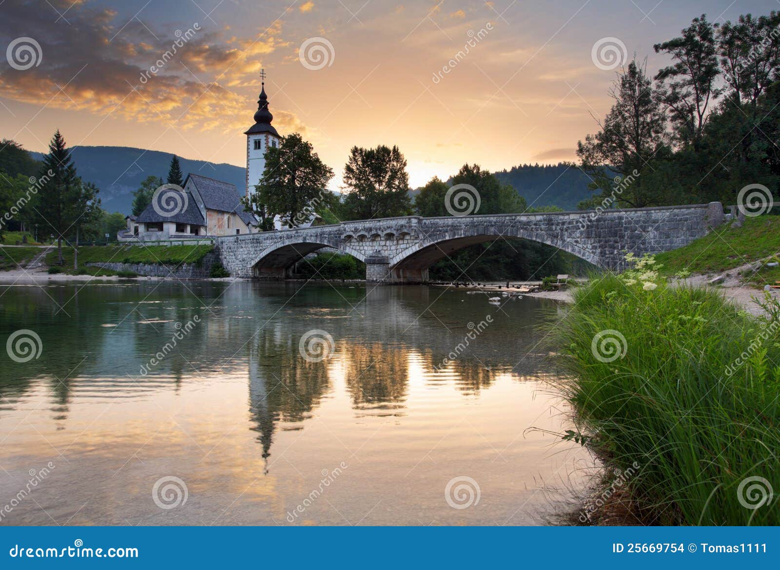 lake bohinj in national park triglav, slovenia