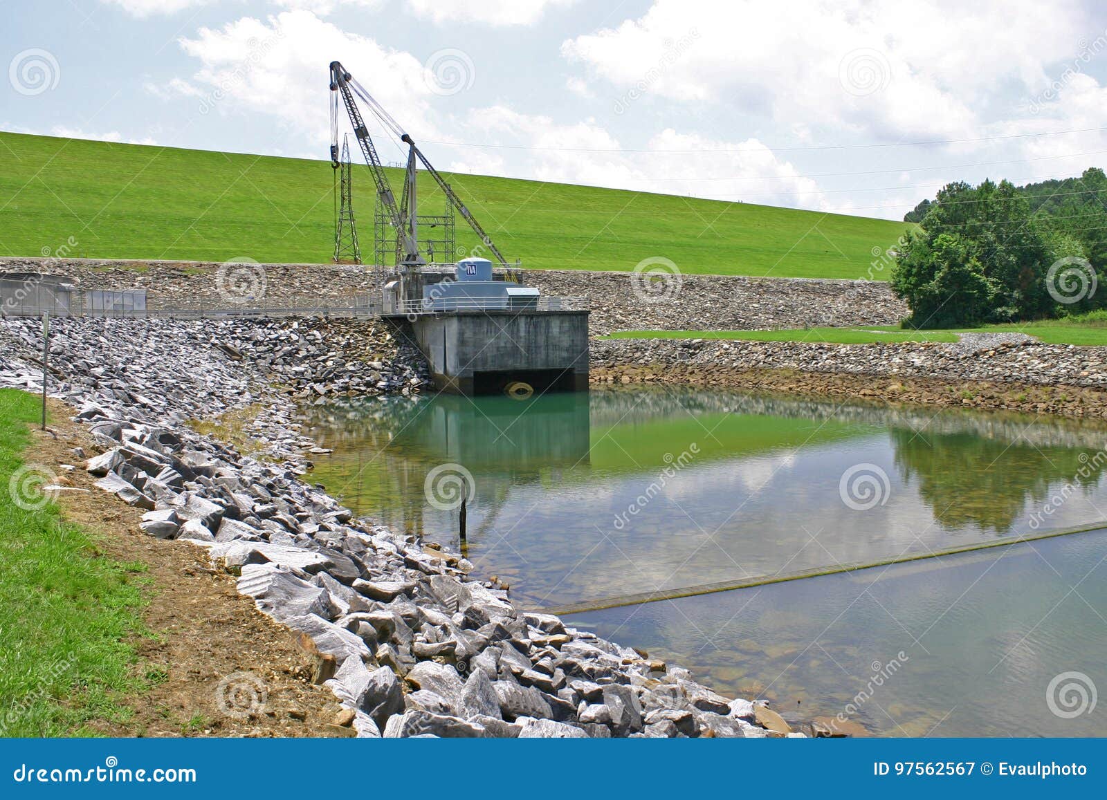Lake Chatuge Dam stock image. Image of rural, infrastructure 97562567