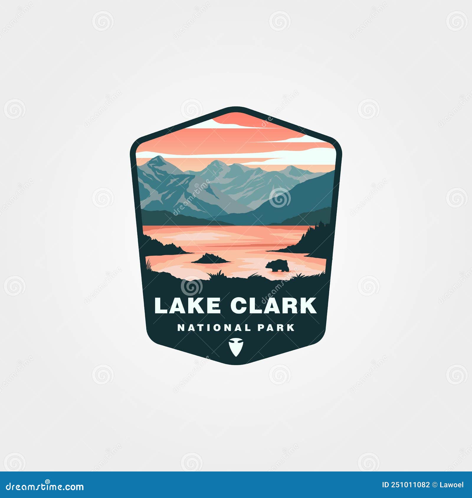 lake clark national park logo patch   , vintage national park logo 