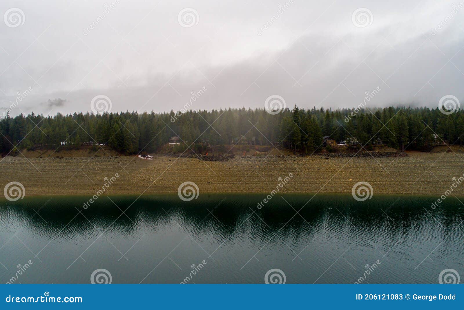 Lake Cle Elum in Washington State in December of 2020 Stock Image