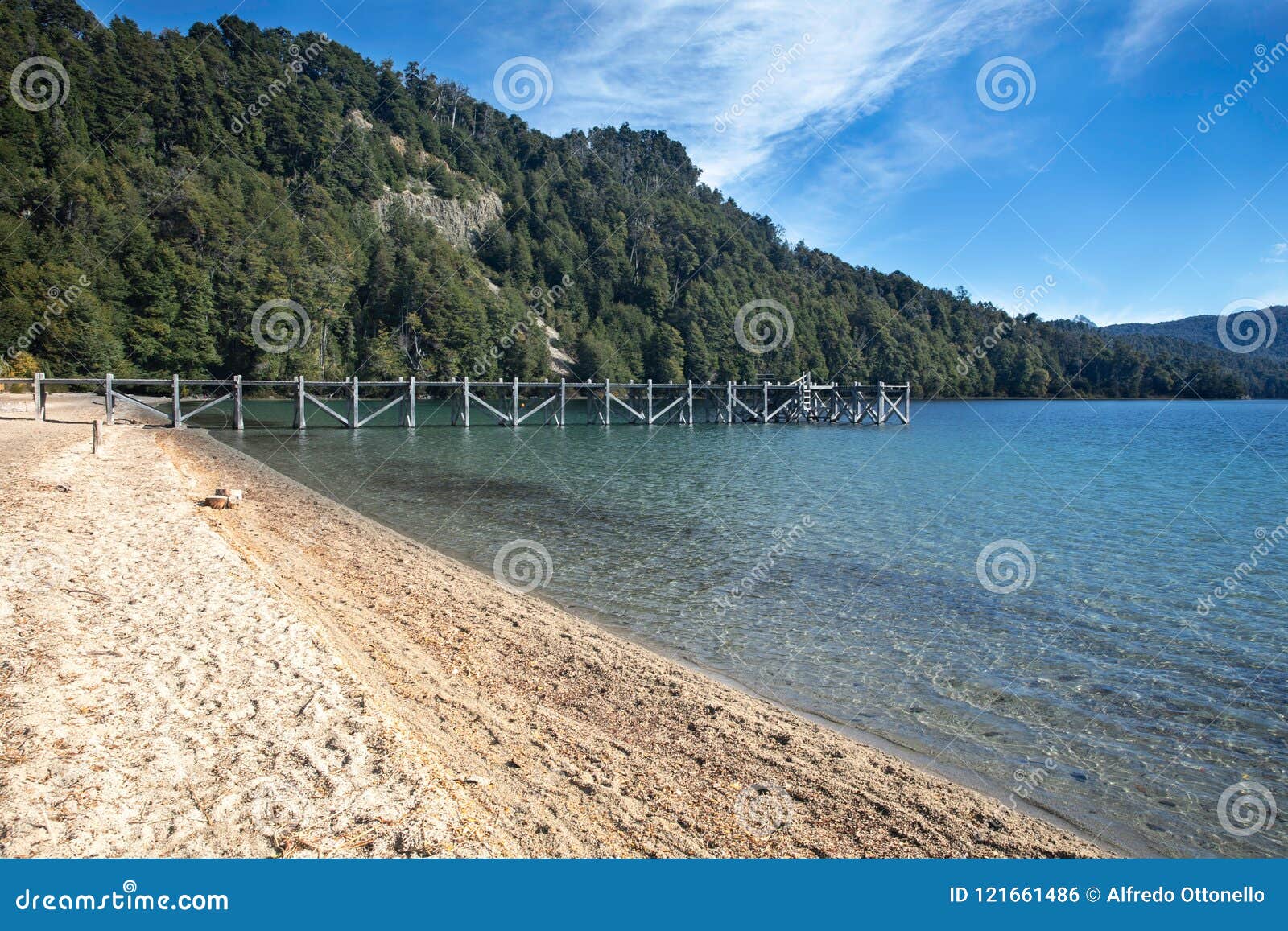 lake espejo grande neuquen, argentina.