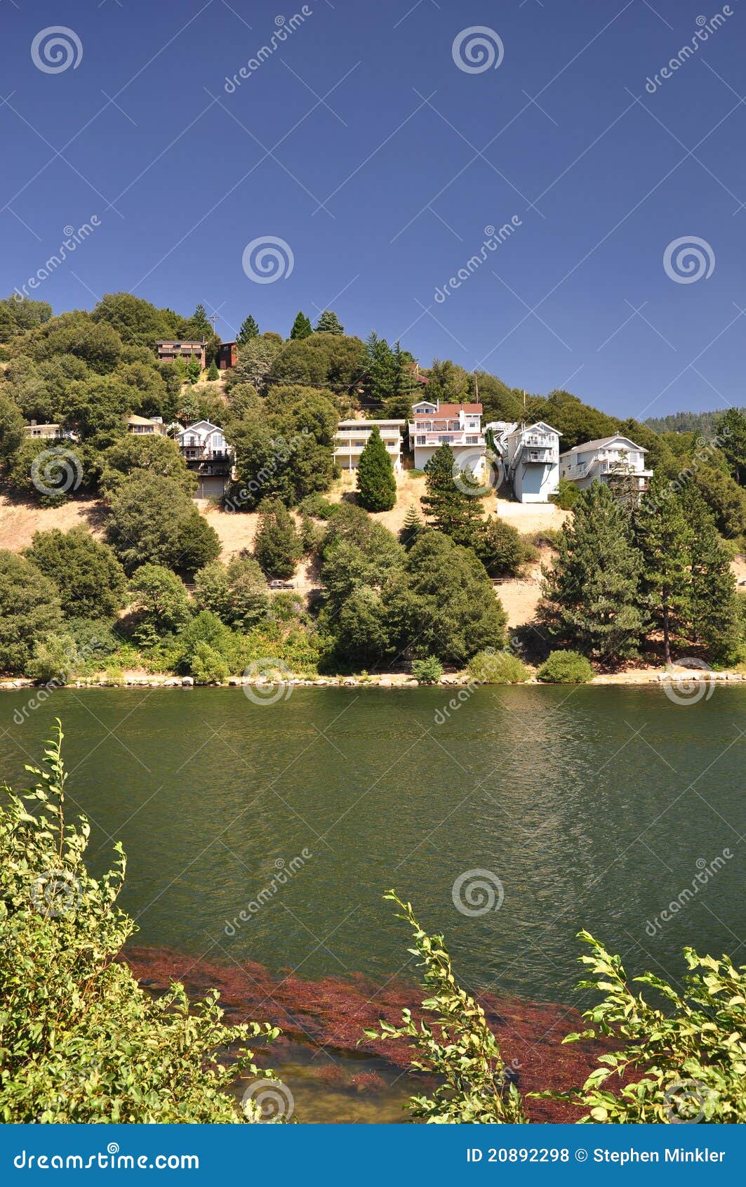Lake Gregory homes stock photo. Image of environment 20892298