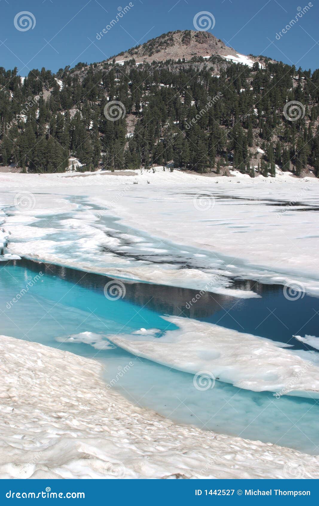 Lake Helen stock image. Image of lassen, snow, park, water 1442527