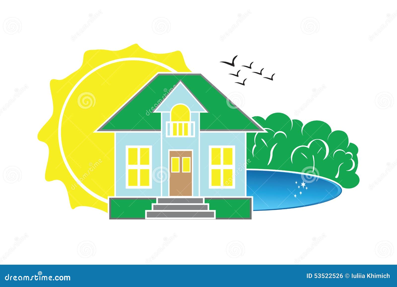 Download Lake house stock vector. Illustration of building, lake ...