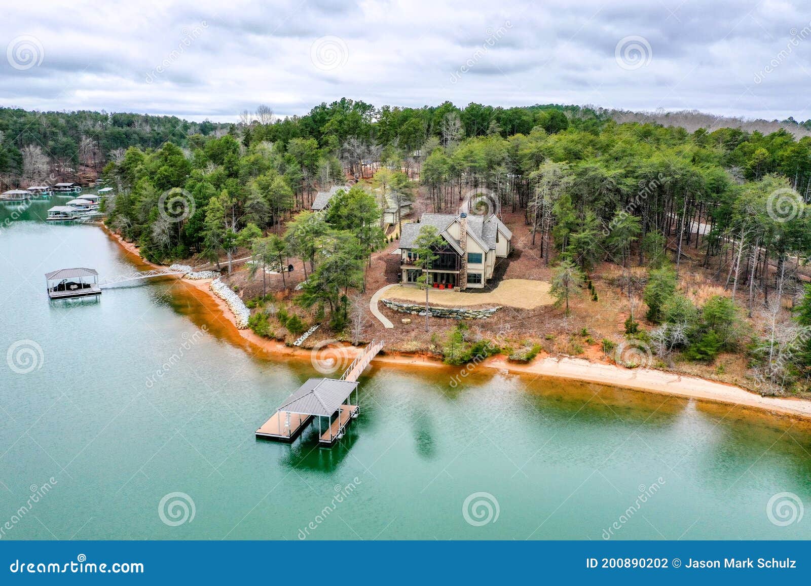 Lake Houses on Lake Hartwell South Carolina Stock Photo Image of