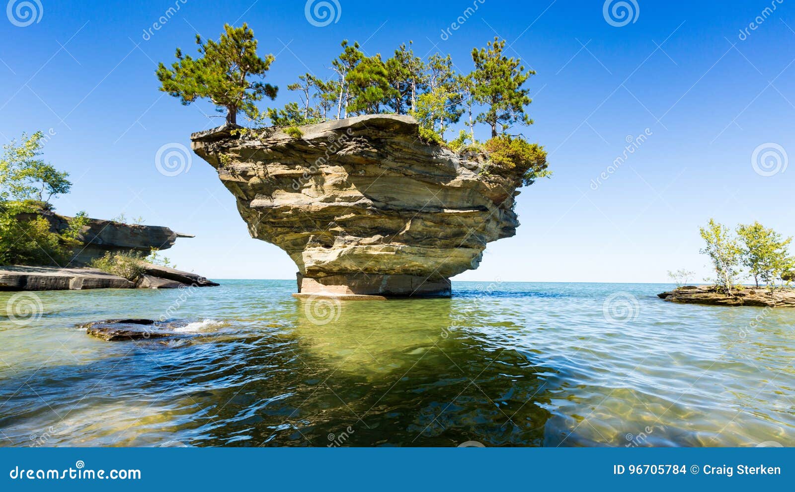 lake huron`s turnip rock, near port austin michigan