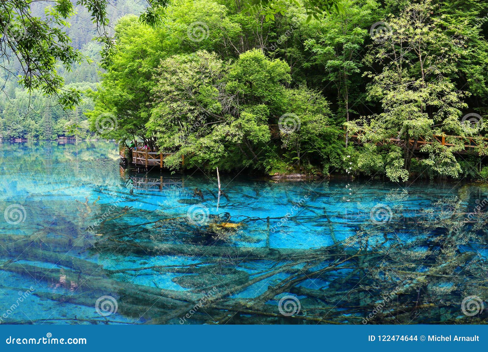 Lake In Jiuzhaigou National Park Sichuan China Stock Photo Image Of