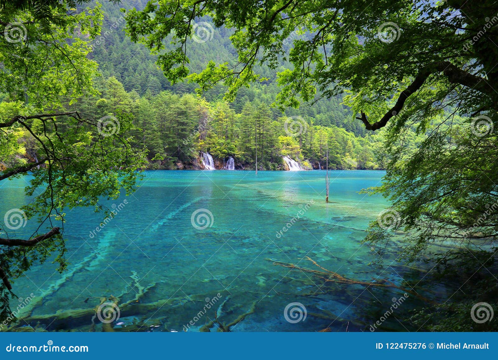 Lake In Jiuzhaigou National Park Sichuan China Stock Photo Image Of