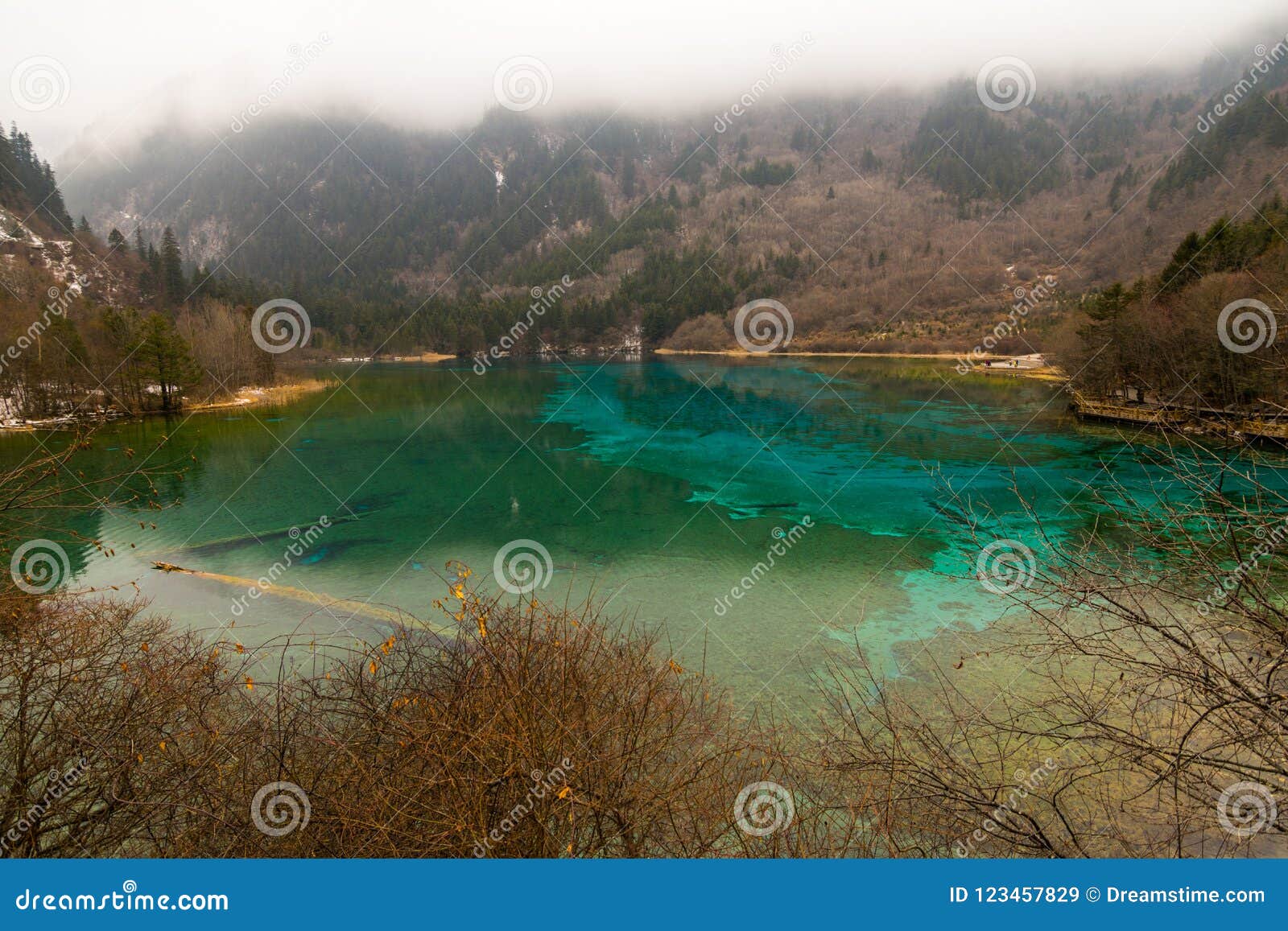 Lake Jiuzhaigou Park Stock Image Image Of River Green 123457829