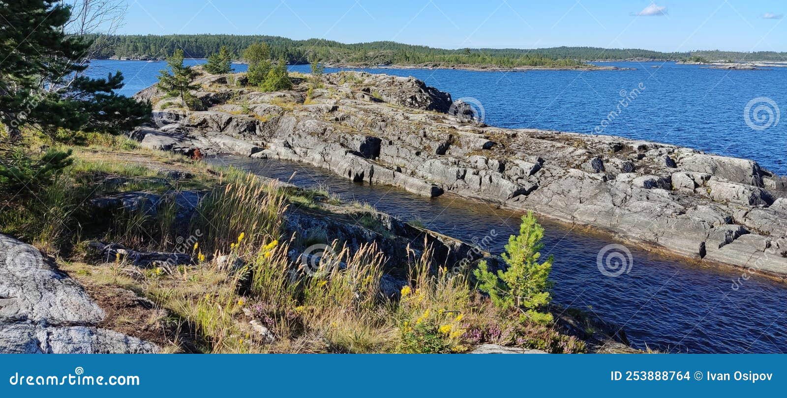 Lake Ladoga Karelia stock photo. Image of coast, hill 253888764