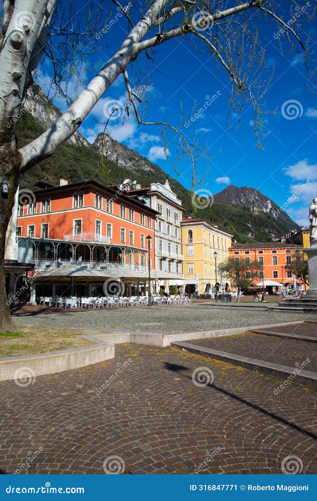 lake - lago di garda. riva del garda resort, trentino, italy. town waterfront .