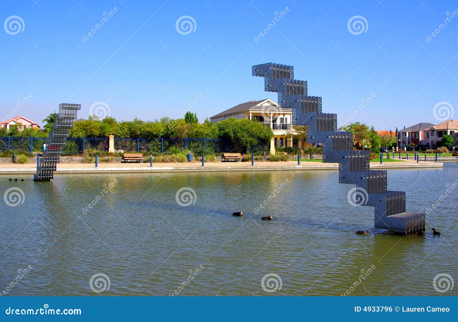 The Lake at Mawson Lakes stock photo. Image of living 4933796