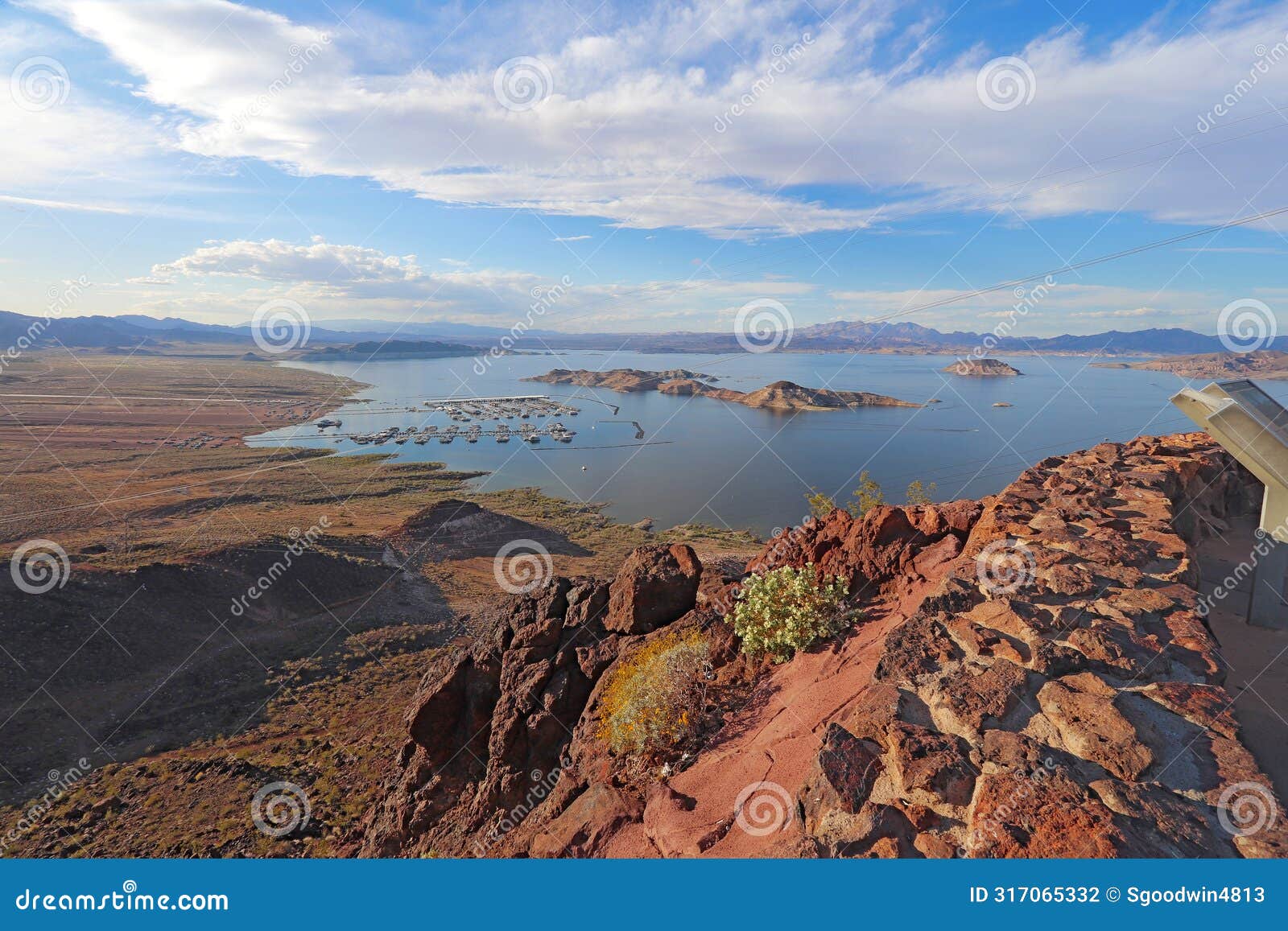 lake mead and marina from near hoover dam in nevada