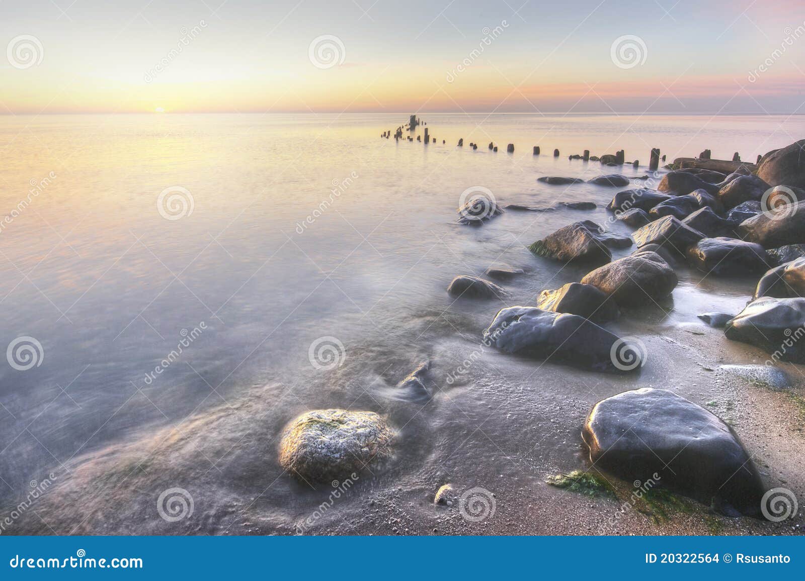 lake michigan shore at sunrise