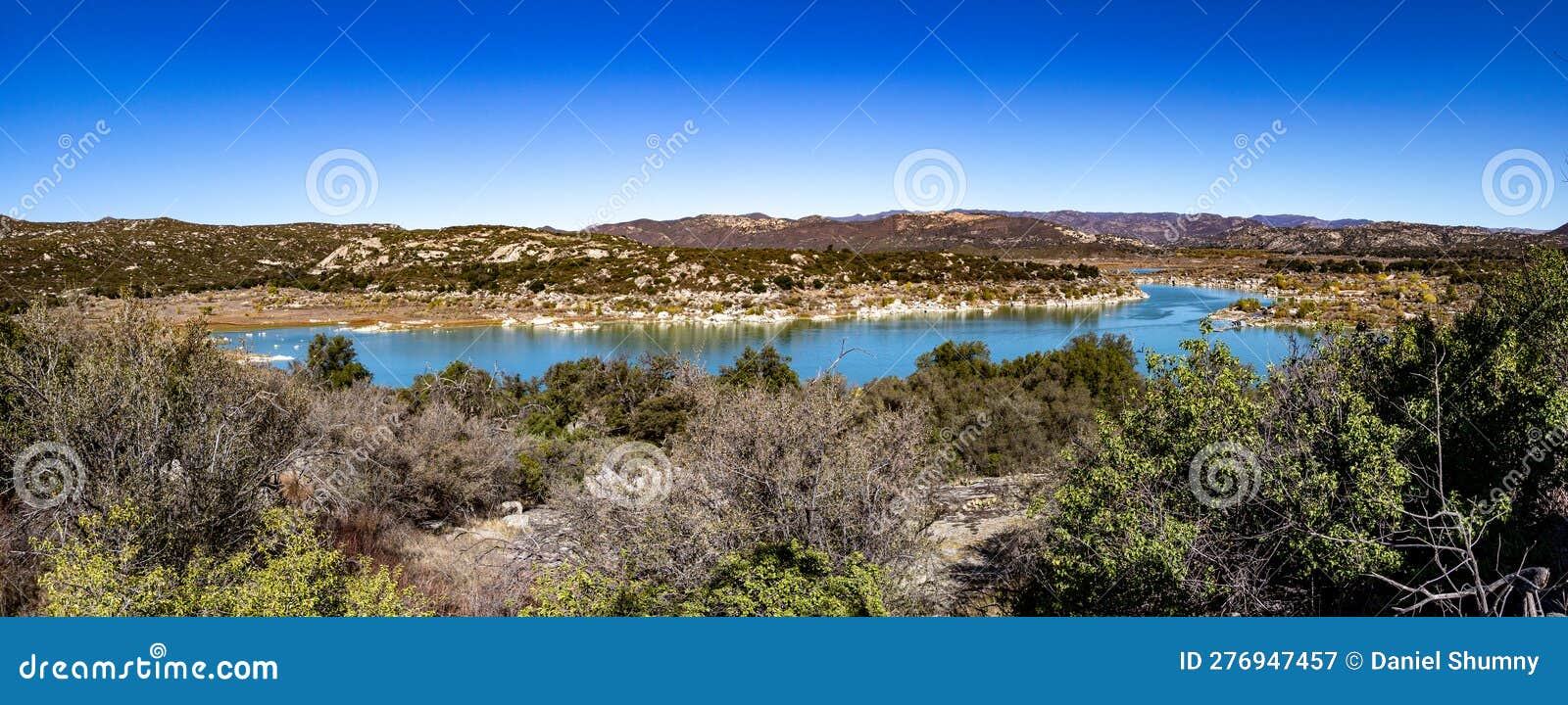 Lake Morena stock image. Image of panorama, color, coastline 276947457