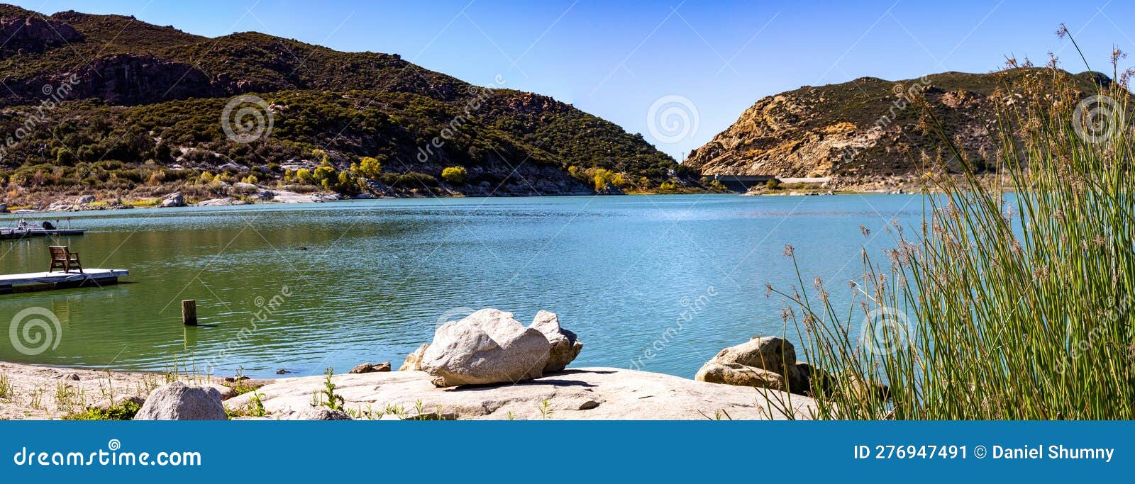 Lake Morena stock image. Image of trail, boating, pines 276947491