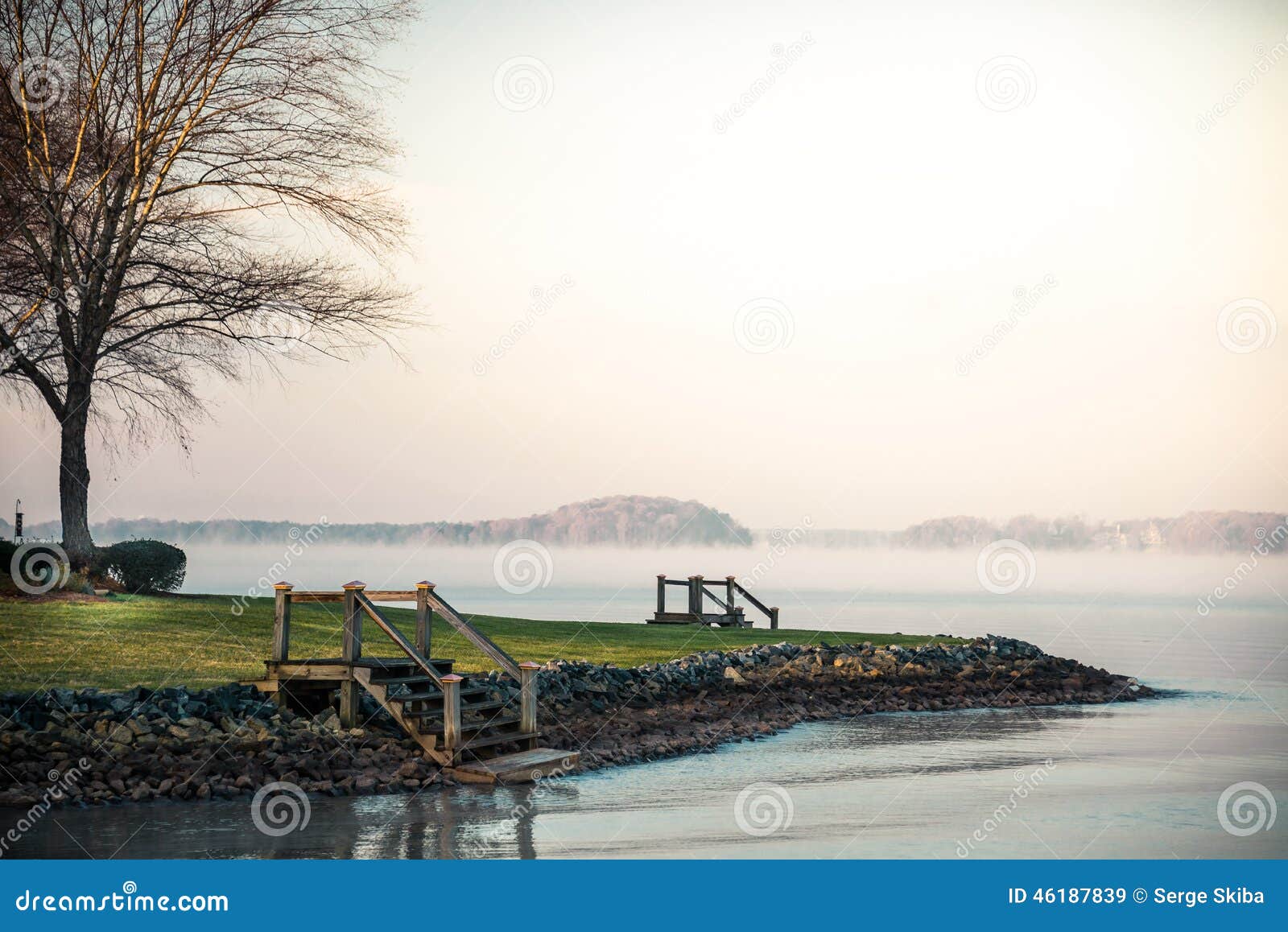 lake norman foggy sunrise