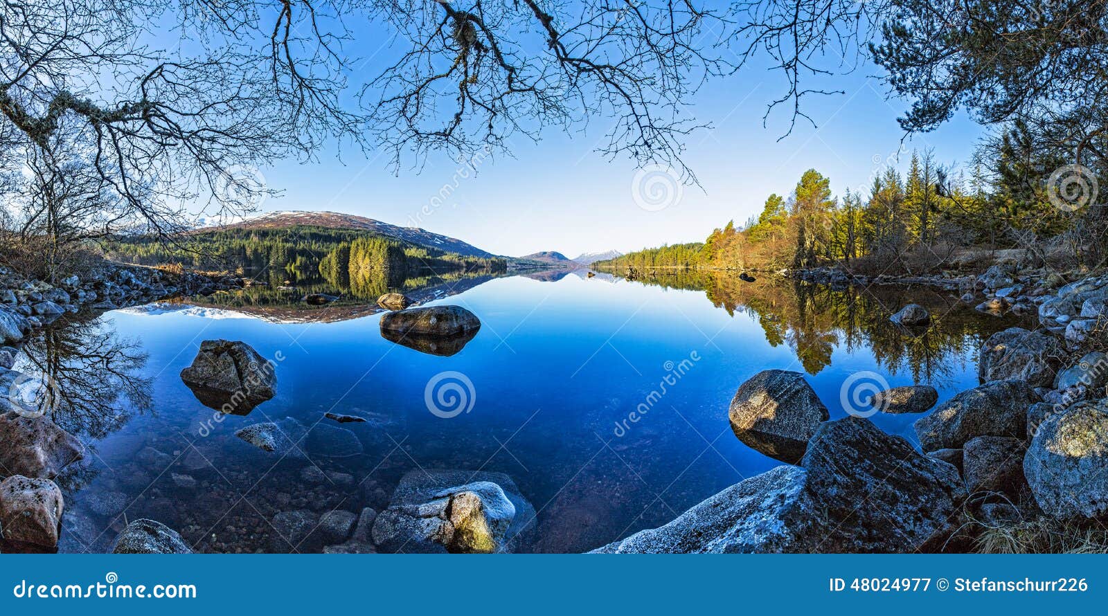 Lake Ossian in Scotland stock image. Image of reflection 48024977