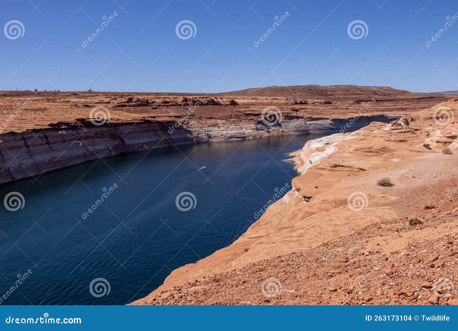 Lake Powell Landscape during a Severe Drought Stock Photo Image of