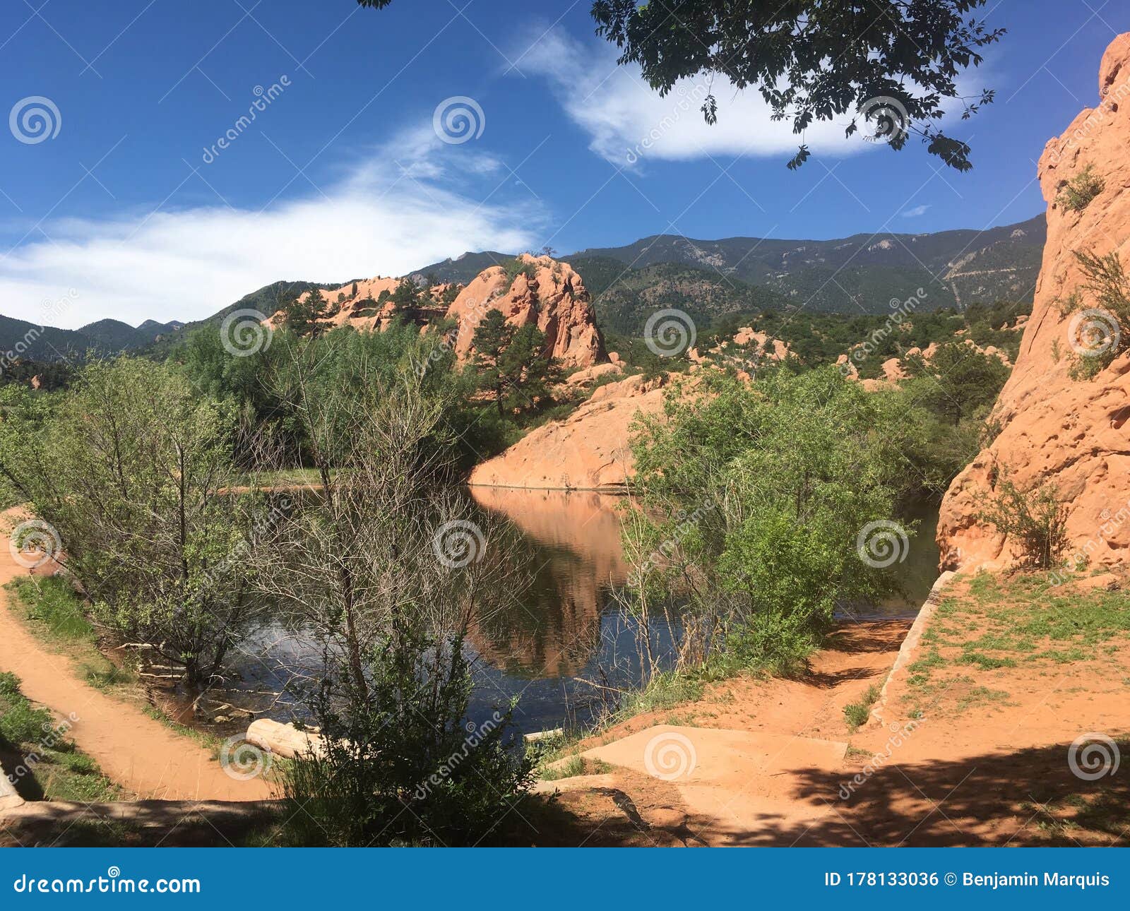 Lake in the Redrock Canyons Colorado Stock Photo Image of afternoon