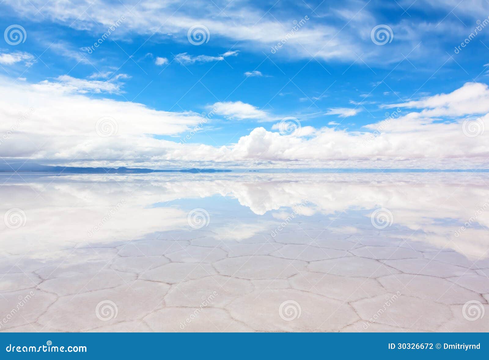 lake salar de uyuni with a thin layer of water