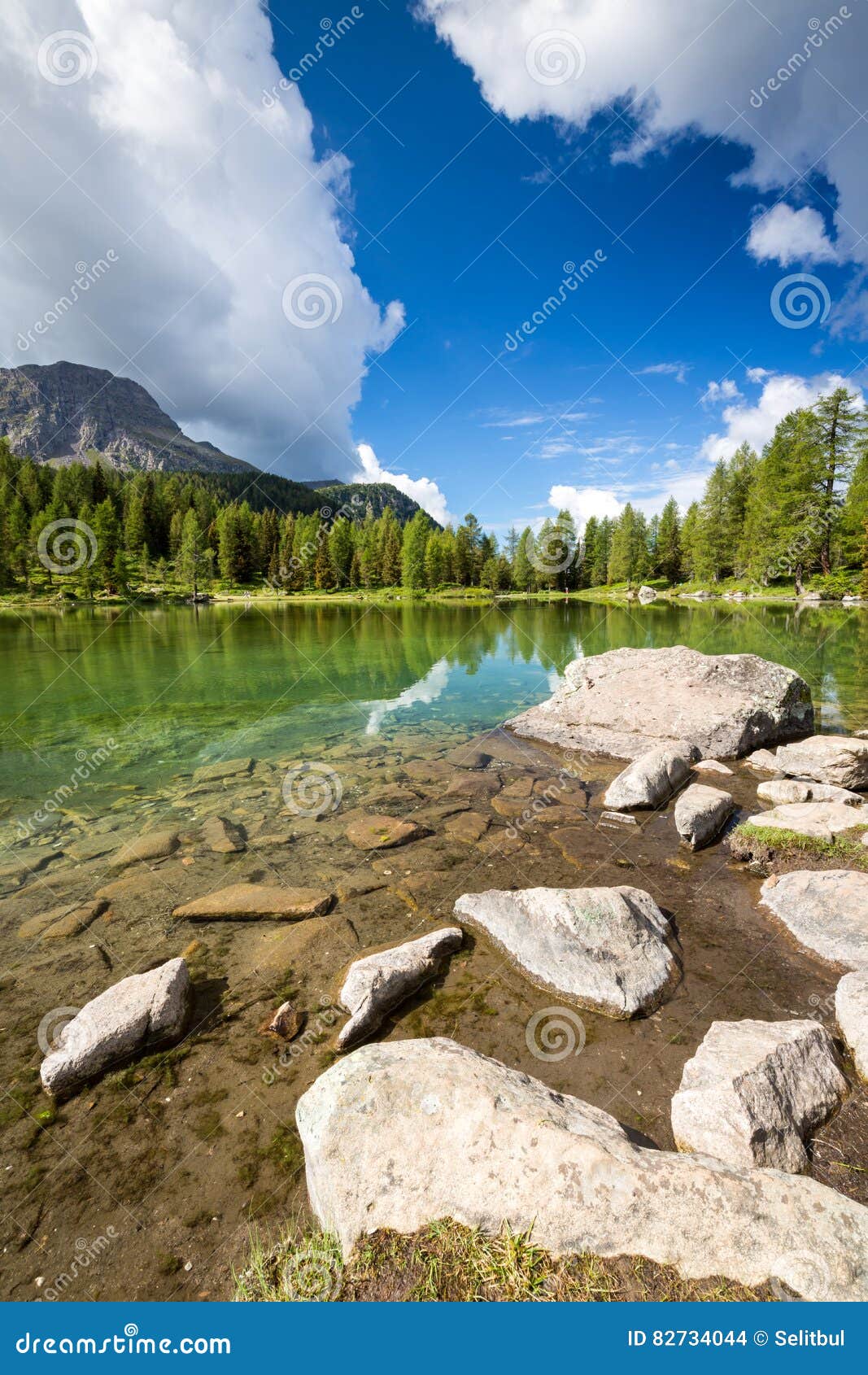 lake san pellegrino, dolomites, italy