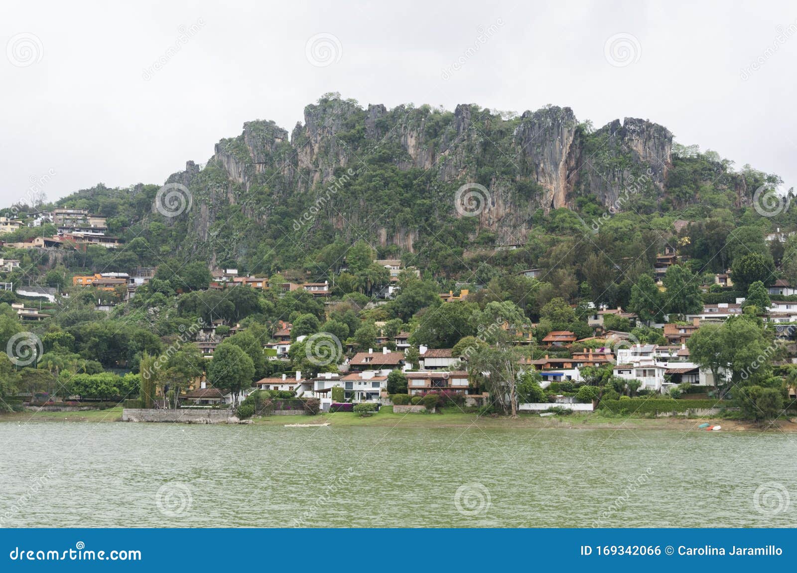 lake shore of valle de bravo, mexico