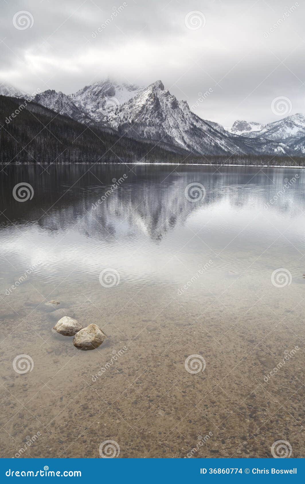 Lake Stanley Idaho Sawtooth Mountain Range Northern Rockies Stock Photo