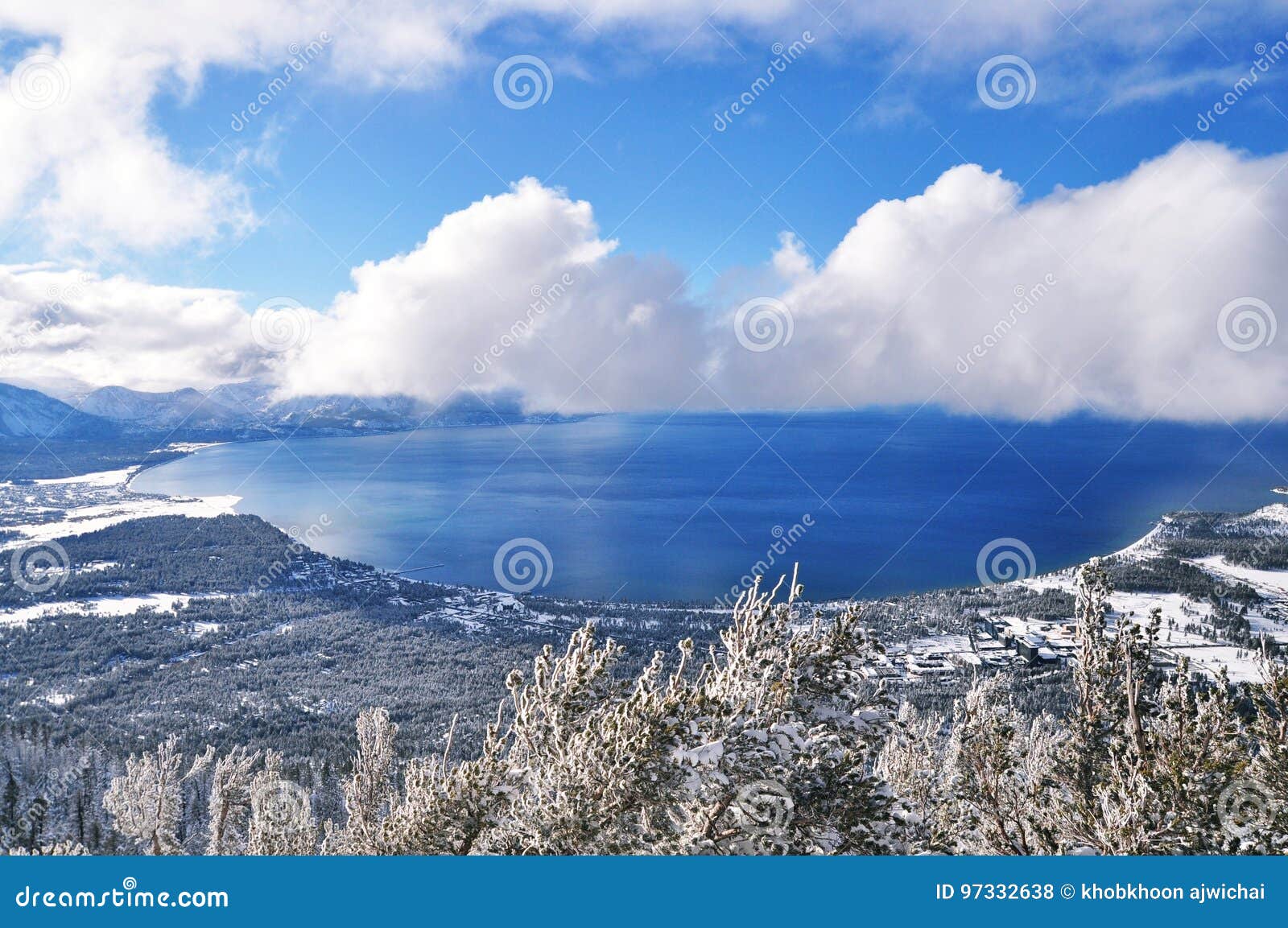 Lake Tahoe In Winter Stock Photo Image Of Scenery Mountains