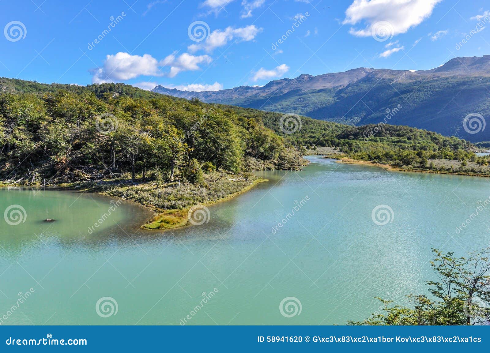 Lake, Tierra Del Fuego National Park, Ushuaia, Argentina Stock Photo ...