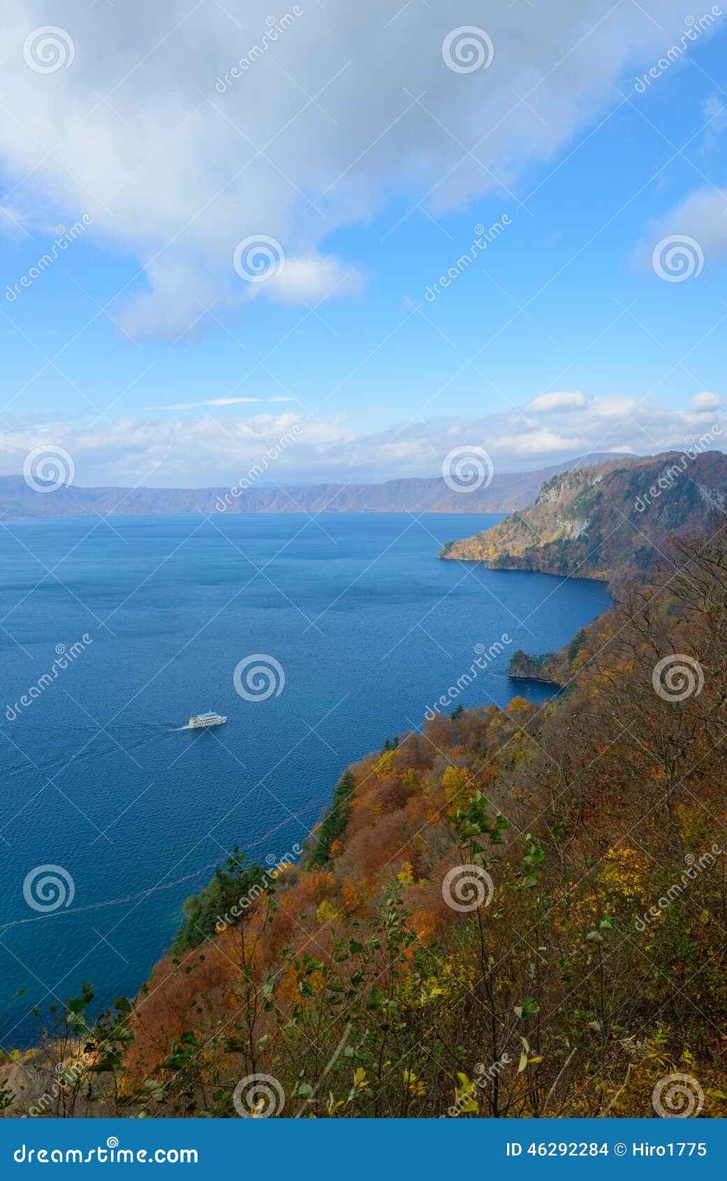 lake towada in autumn, in aomori and akita, japan