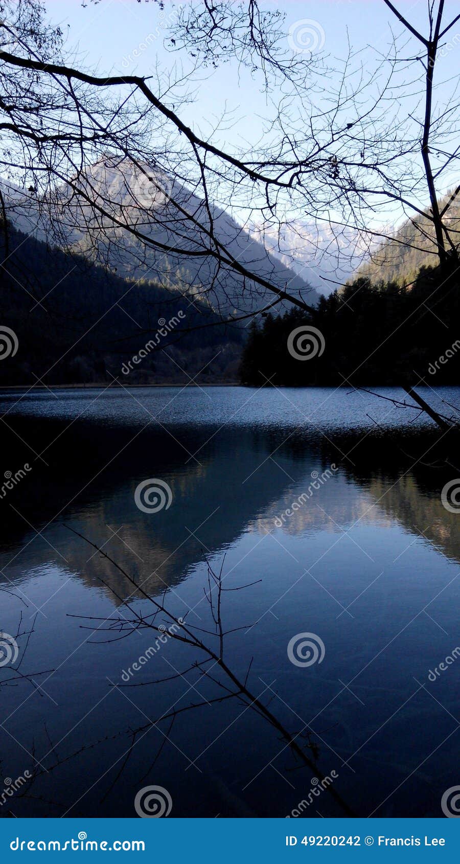 Lake View With Clear Reflection Of Mountain Stock Photo Image Of Melt