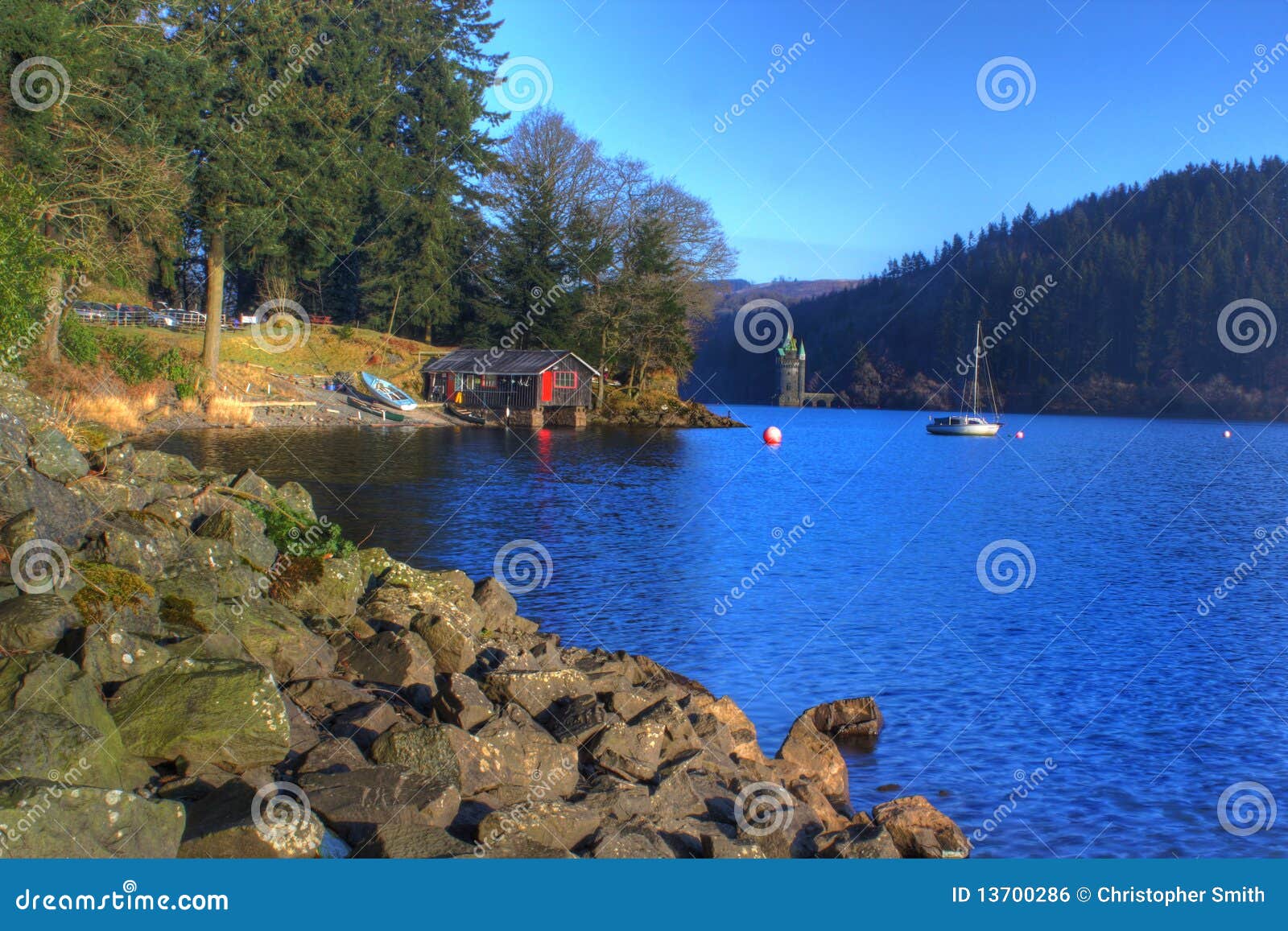 Lake Vyrnwy boathouse stock photo. Image of rural, inlet 13700286