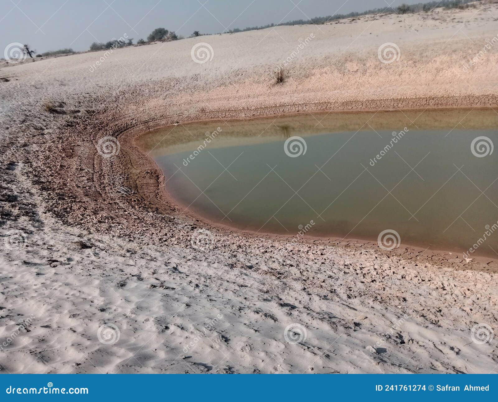 lake of water in dessert