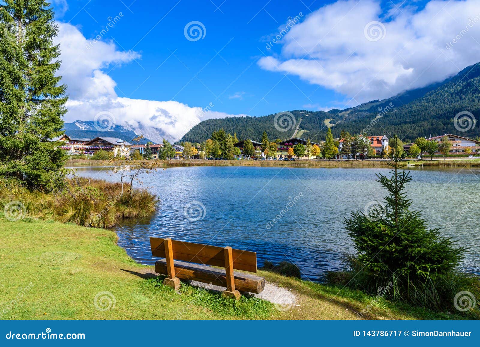 lake wildsee at seefeld in tirol, austria - europe