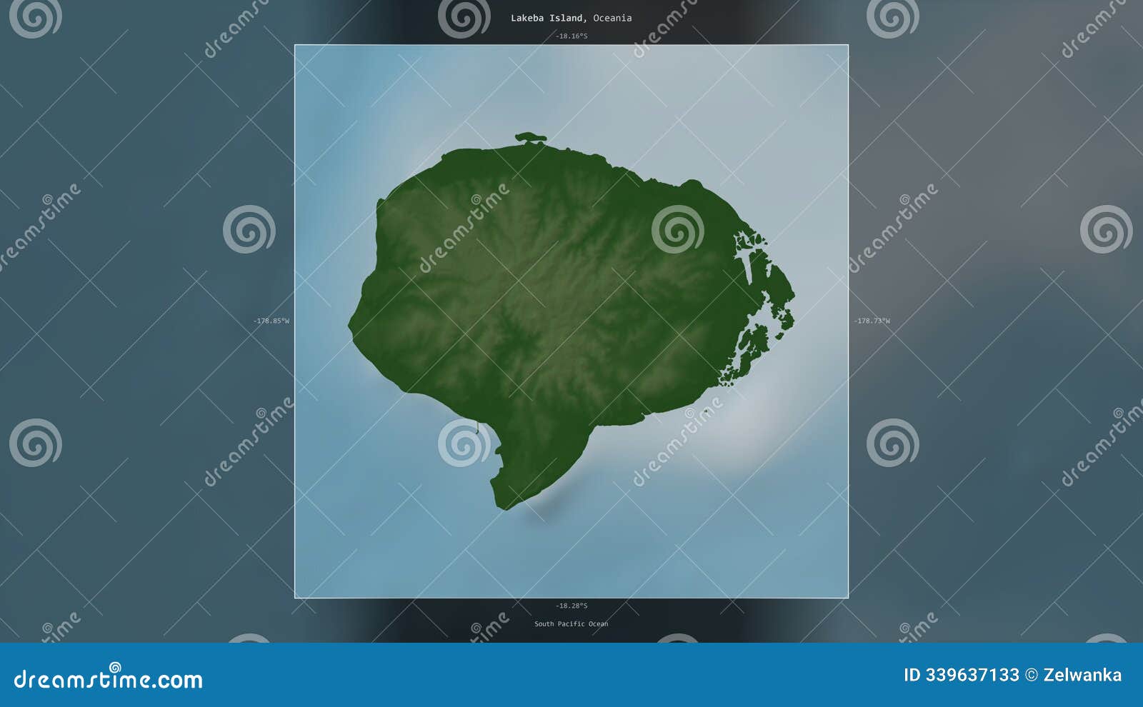 lakeba island, fiji, highlighted and labelled. physical