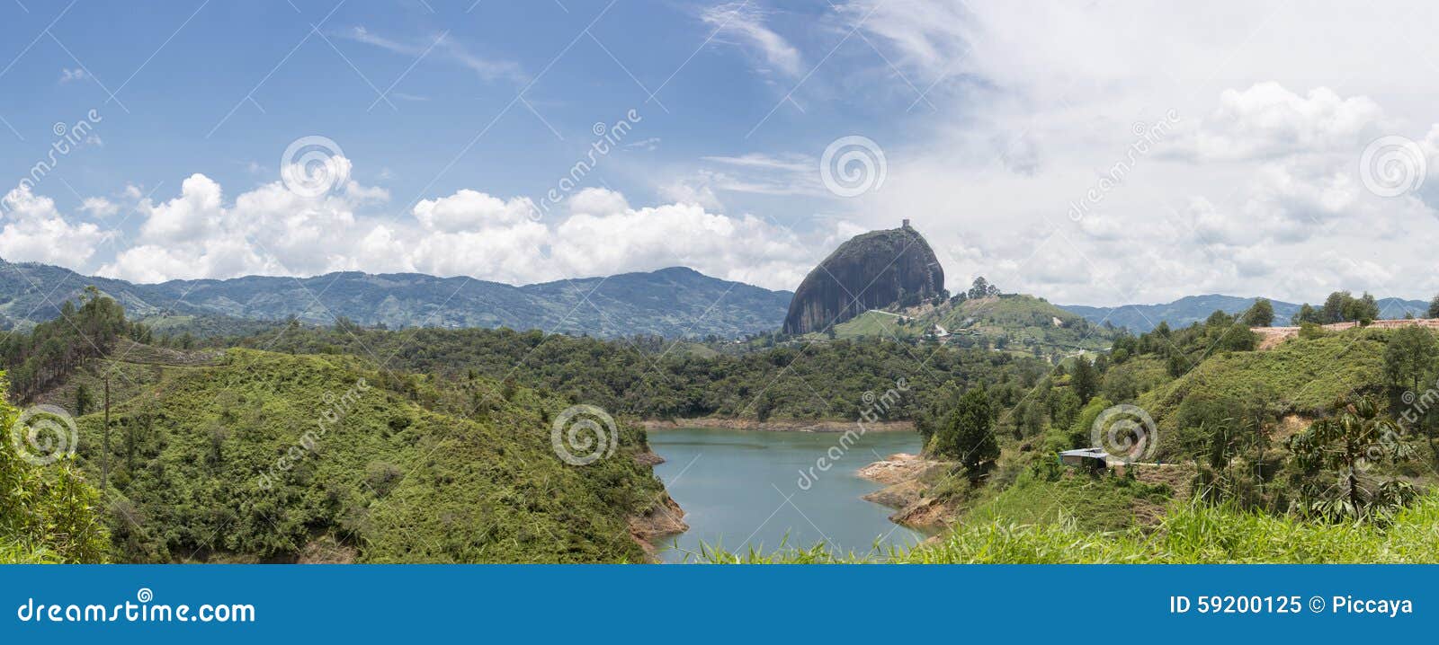 lakes and the piedra el penol at guatape in antioquia, colombia