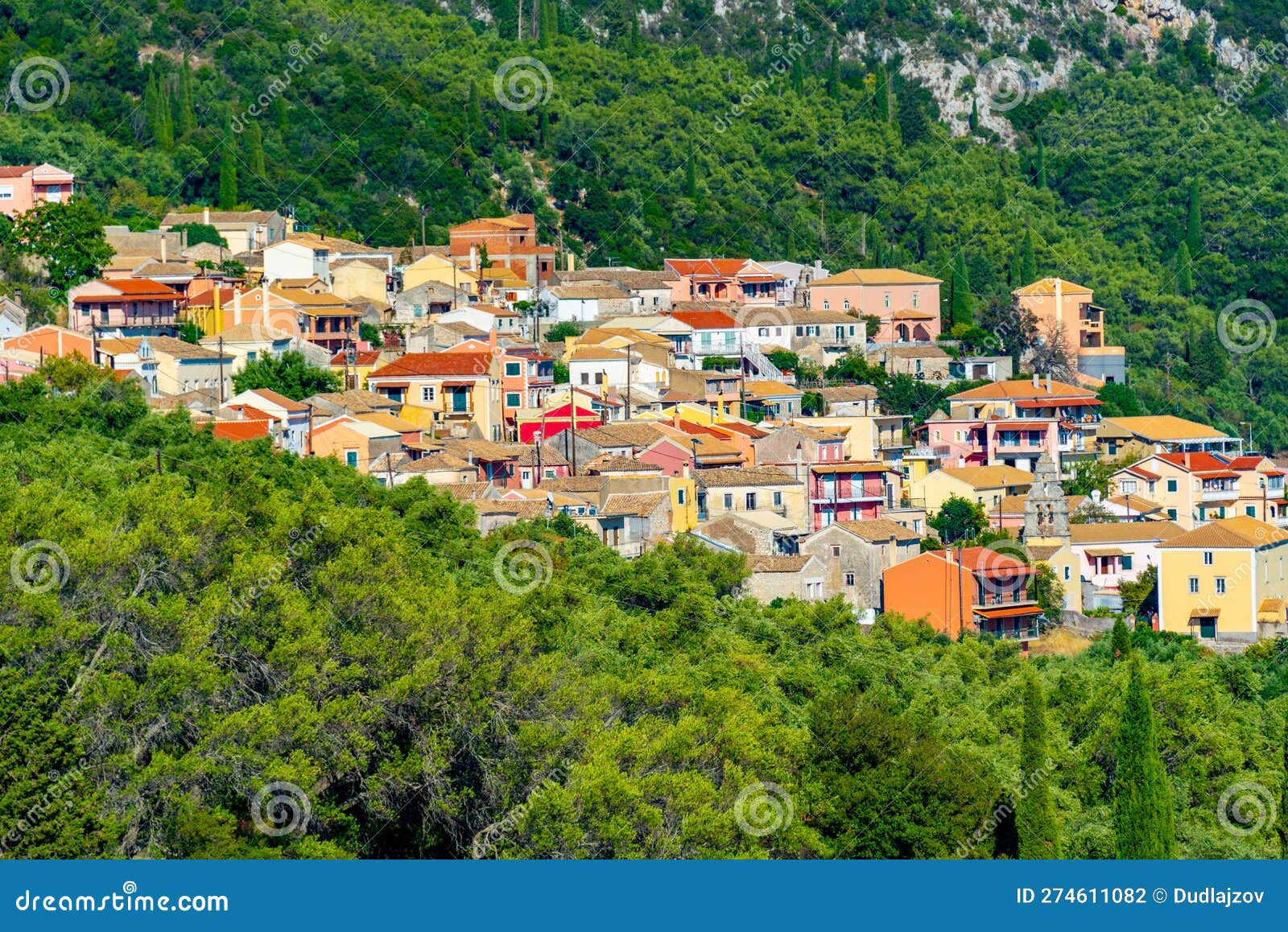 Lakones Village at Corfu Island Stock Photo - Image of country, nature ...