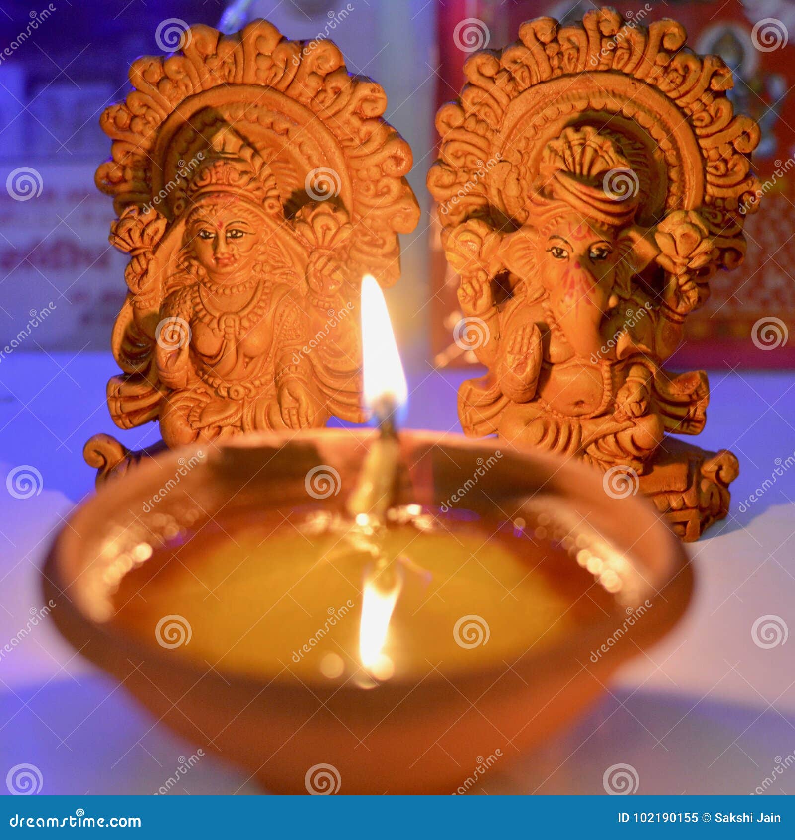 DEEPAWALI/Diwali PUJA Diwali diyas DECORATIVE BUCKETS Lakshmi Ganesha Lotus Idol Diwali Decorations|Diwali Gifts Pooja thali Shadow Tea Light Holder