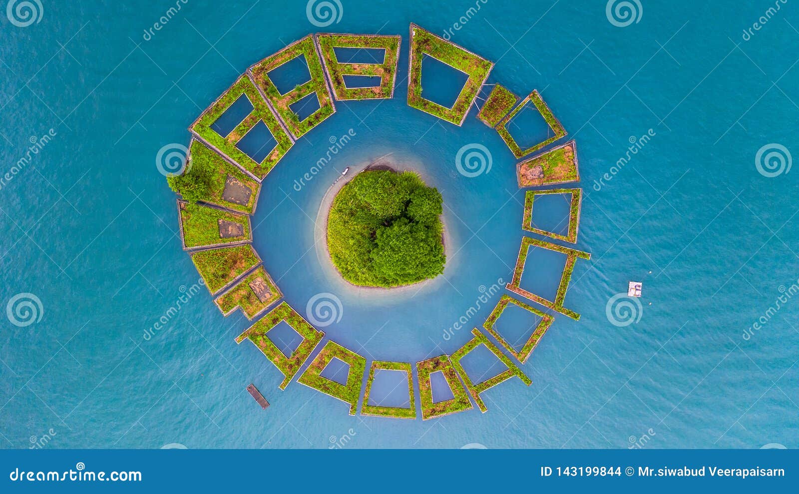 lalu island in the middle of sun moon lake, aerial top view floating garden around lalu island on sun moon lake, nantou, taiwan