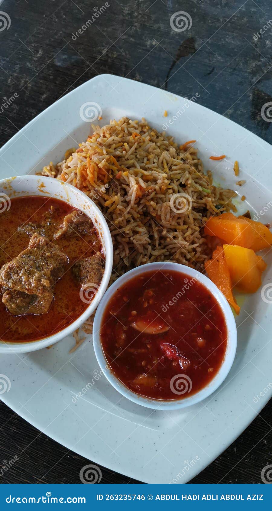 Lamb Biryani with Spicy Red Sous Stock Photo Image of spicy, lamb