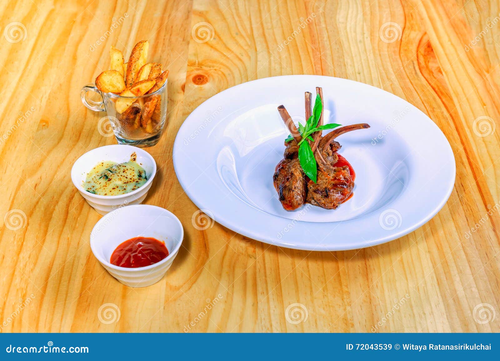 Lamb Chops with Barbecue Sauce Stock Image Image of dining, chili