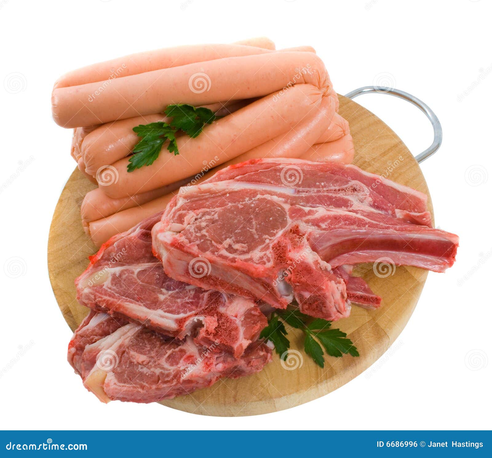Lamb Chops And Beef Sausages Stock Photo Image of lamb, meaty 6686996
