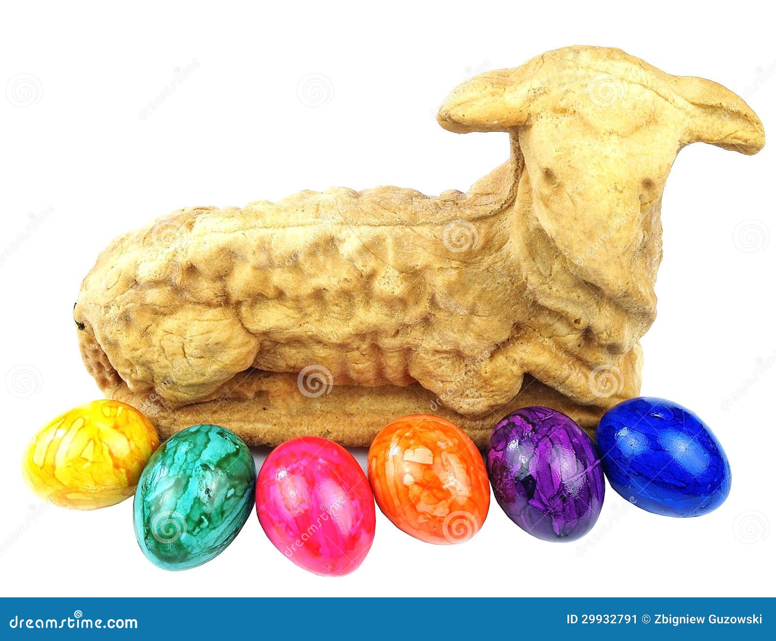Lamb and easter eggs stock image. Image of animal, brown 29932791