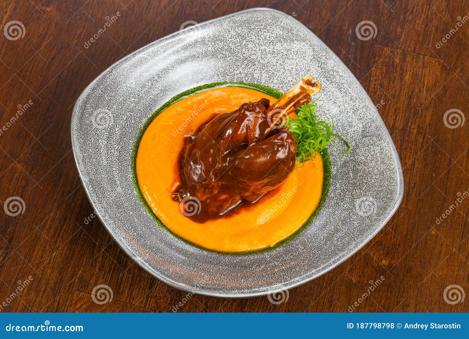 Lamb leg with cream sauce stock photo. Image of cuisine 187798798