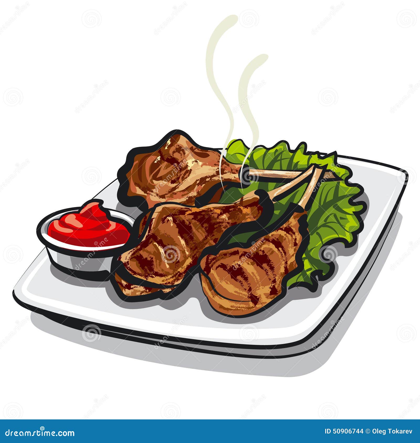 Lamb ribs stock illustration. Illustration of roast, dish 50906744