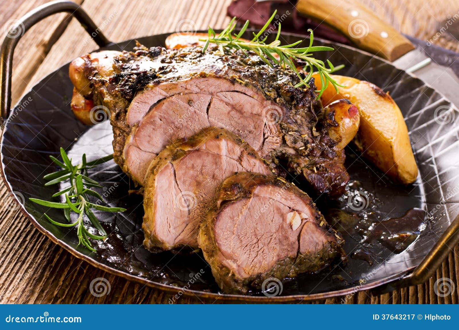 Lamb Roast in a Pan stock image. Image of quince, delicacy 37643217