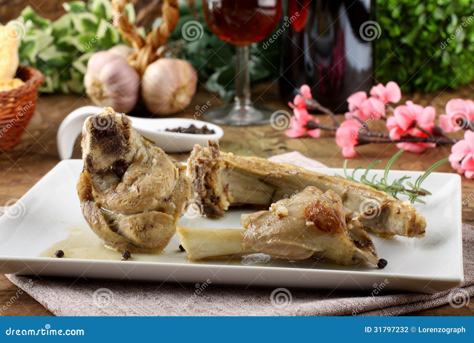 Lamb stew with rosemary stock photo. Image of bones, braised 31797232