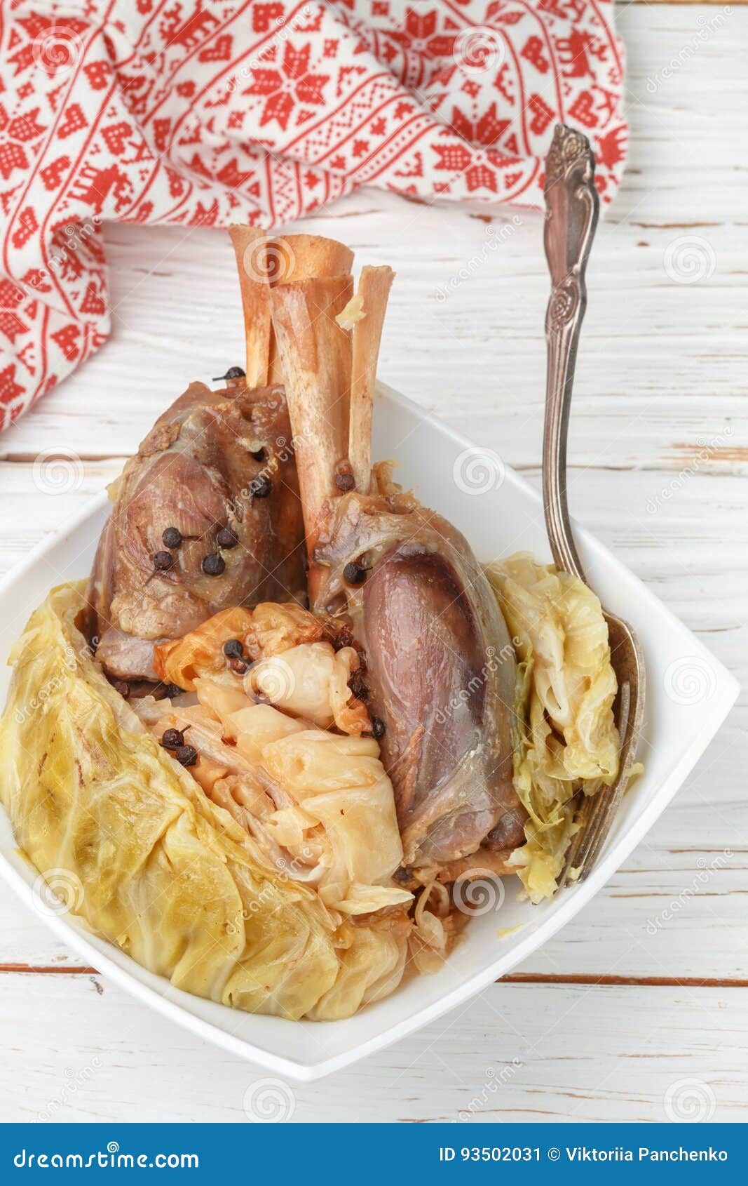 Lamb Stewed with Cabbage and Black Pepper Stock Image - Image of autumn ...